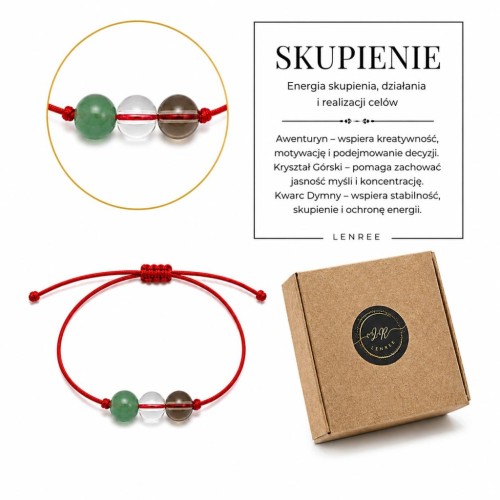 Bransoletka Skupienie AWENTURYN KRYSZTAŁ KWARC LENREE
