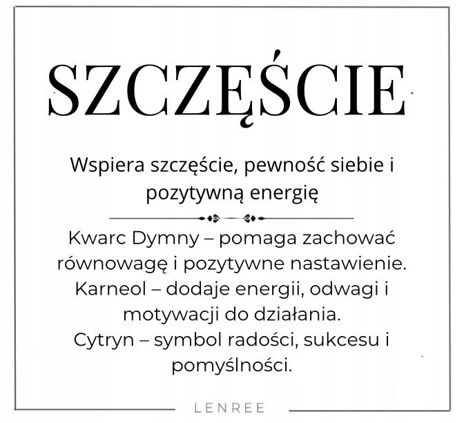 Bransoletka SZCZĘŚCIE CYTRYN KARNEOL KWARC DYMNY LENREE