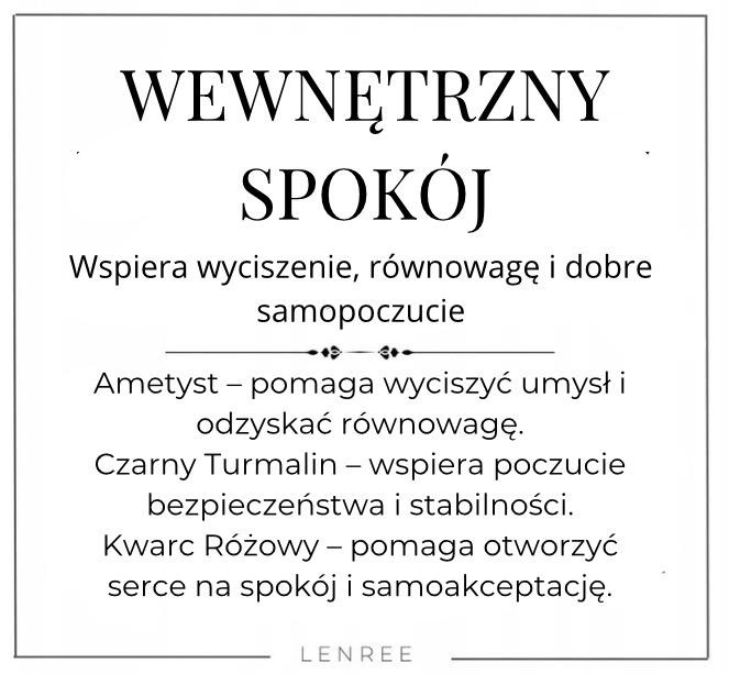 Bransoletka WEWNĘTRZNY SPOKÓJ AMETYST TURMALIN KWARC RÓŻOWY LENREE