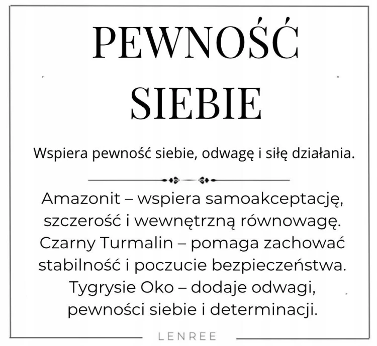 Bransoletka PEWNOŚĆ SIEBIE AMAZONIT TURMALIN TYGRYSIE OKO LENREE