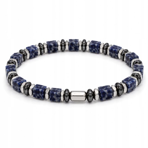 Bransoletka LAPIS LAZULI HEMATYT Naturalne Kamienie LENREE