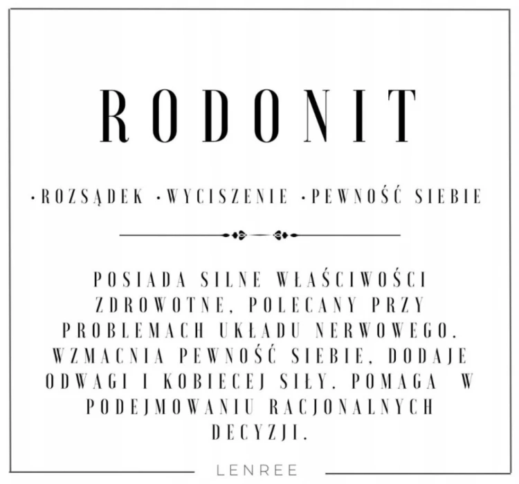 Bransoletka Rodonit Regulowana Sznurkowa Naturalny Kamień LENREE