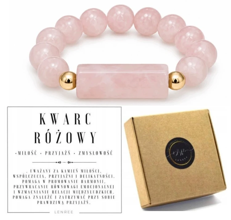 Pierścionek KWARC RÓŻOWY Miłość Harmonia Przyjaźń LENREE