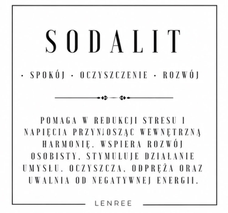 Pierścionek SODALIT Spokój Oczyszczenie Rozwój LENREE