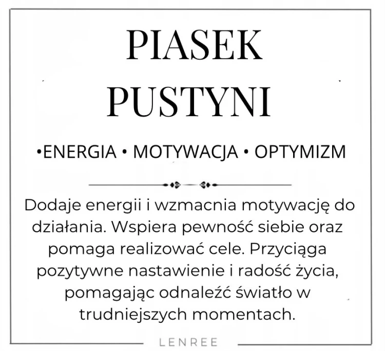 Pierścionek PIASEK PUSTYNI Energia Motywacja LENREE